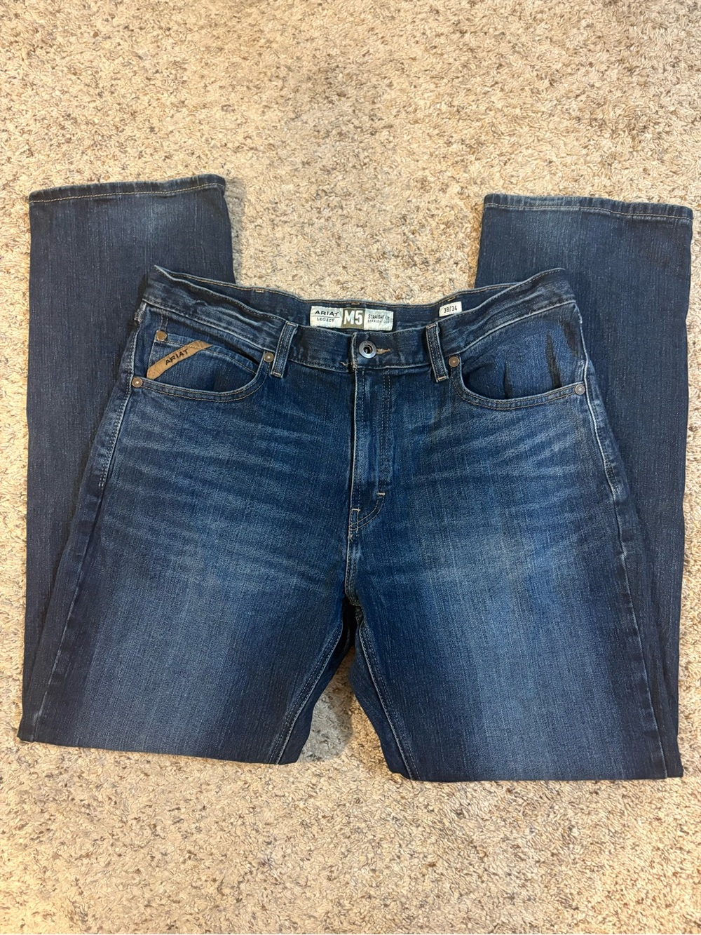 Ariat Legacy Men’s Straight Jeans in Dark Blue Wash Waist 38 EUC